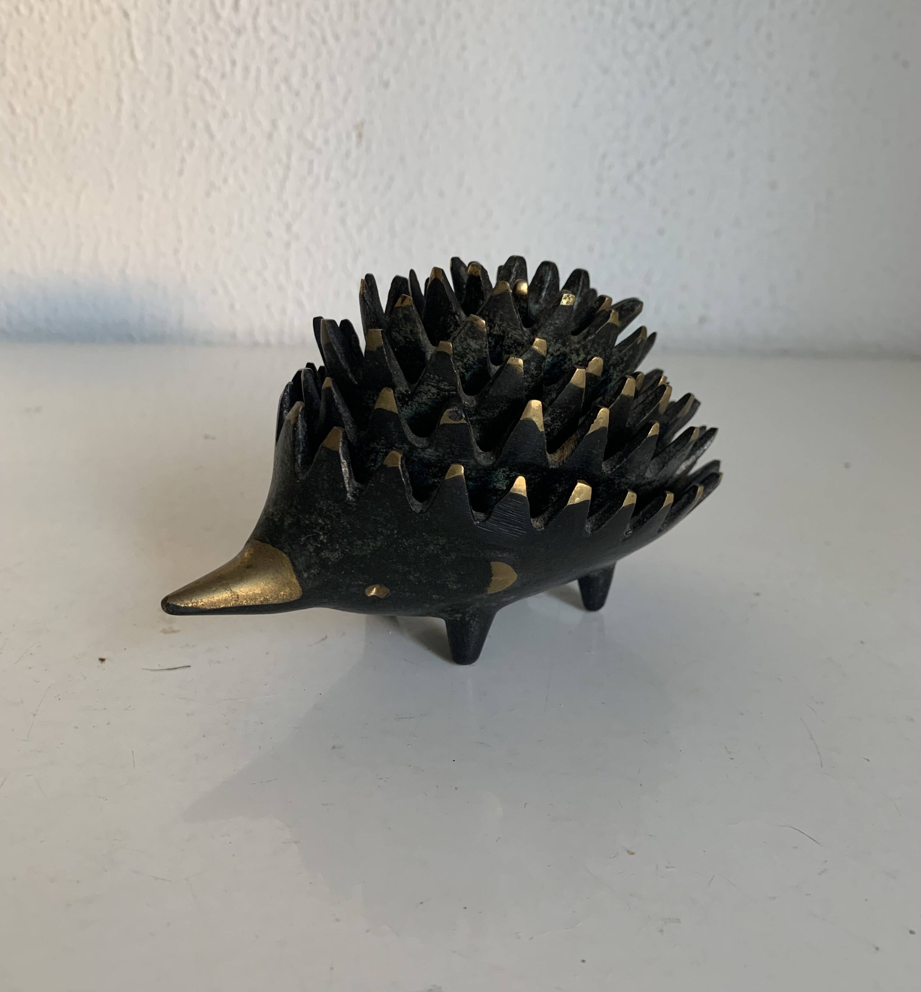 Vintage 1950s hedgehog ashtrays by Walter Bosse for Hertha Baller