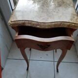 Rosewood nightstand. Marble top. 2 Drawers.