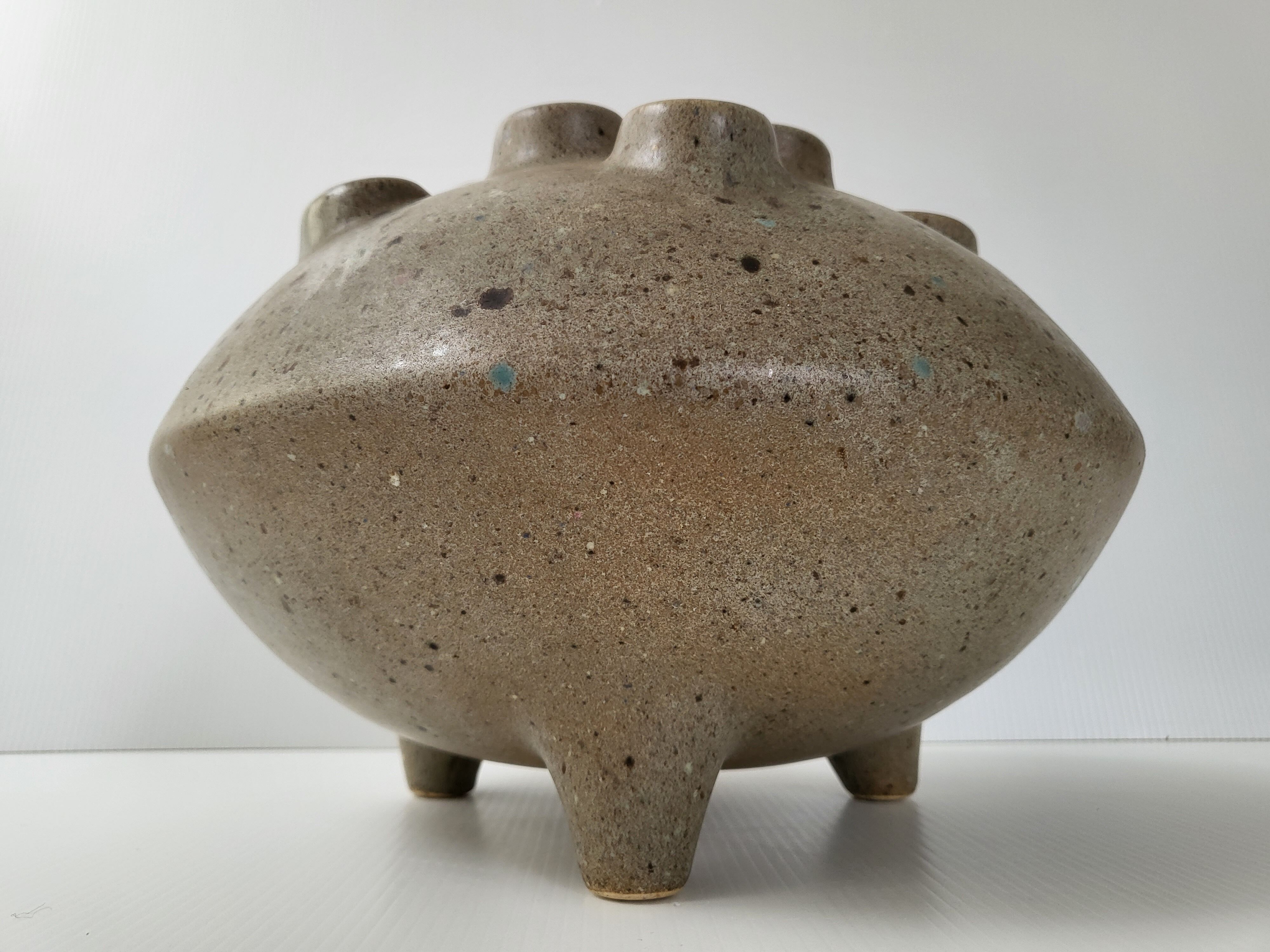 Vintage picnic vase la Poterie Périgordine in stoneware 1960