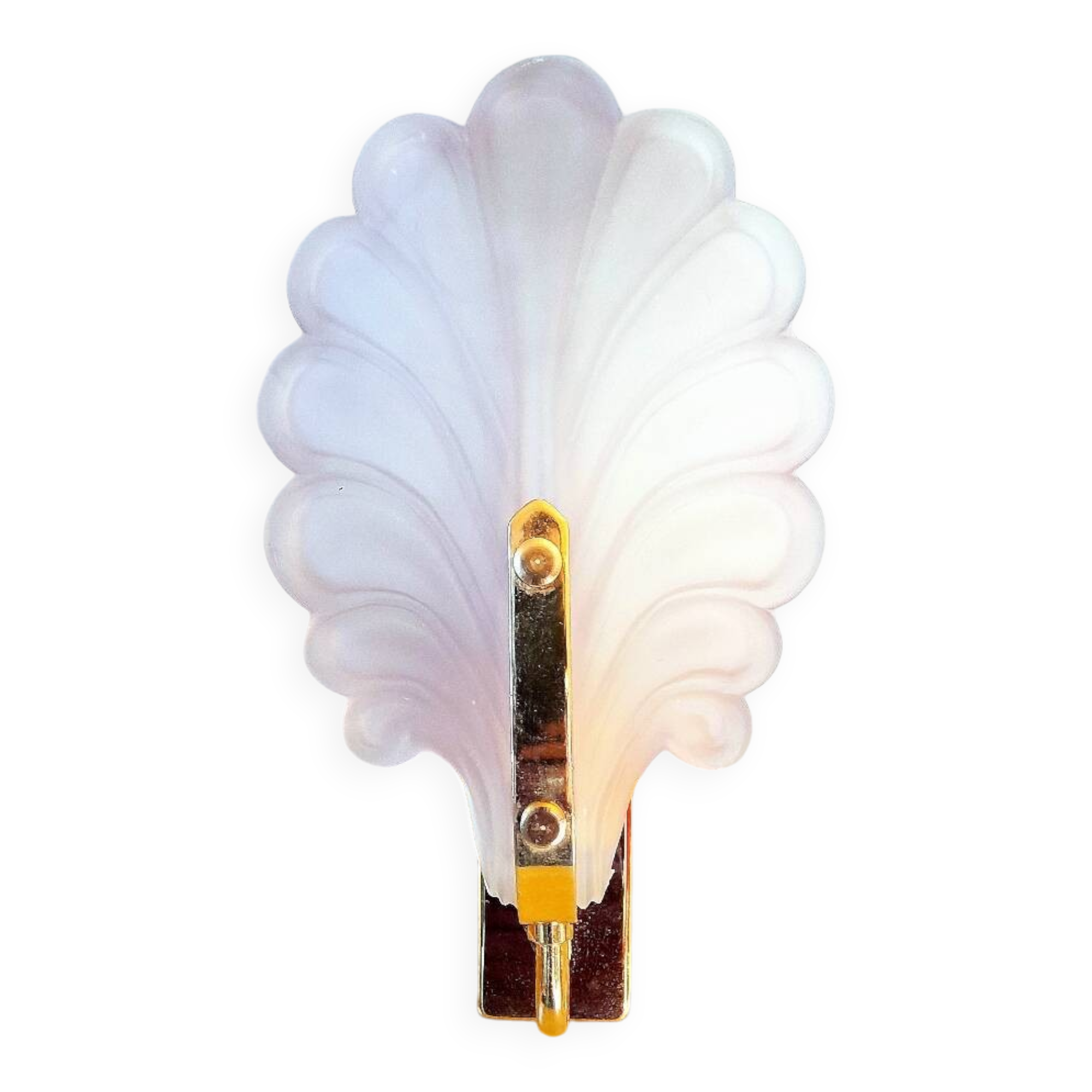 Frosted glass leaf wall light, 1980.