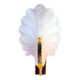 Frosted glass leaf wall light, 1980.