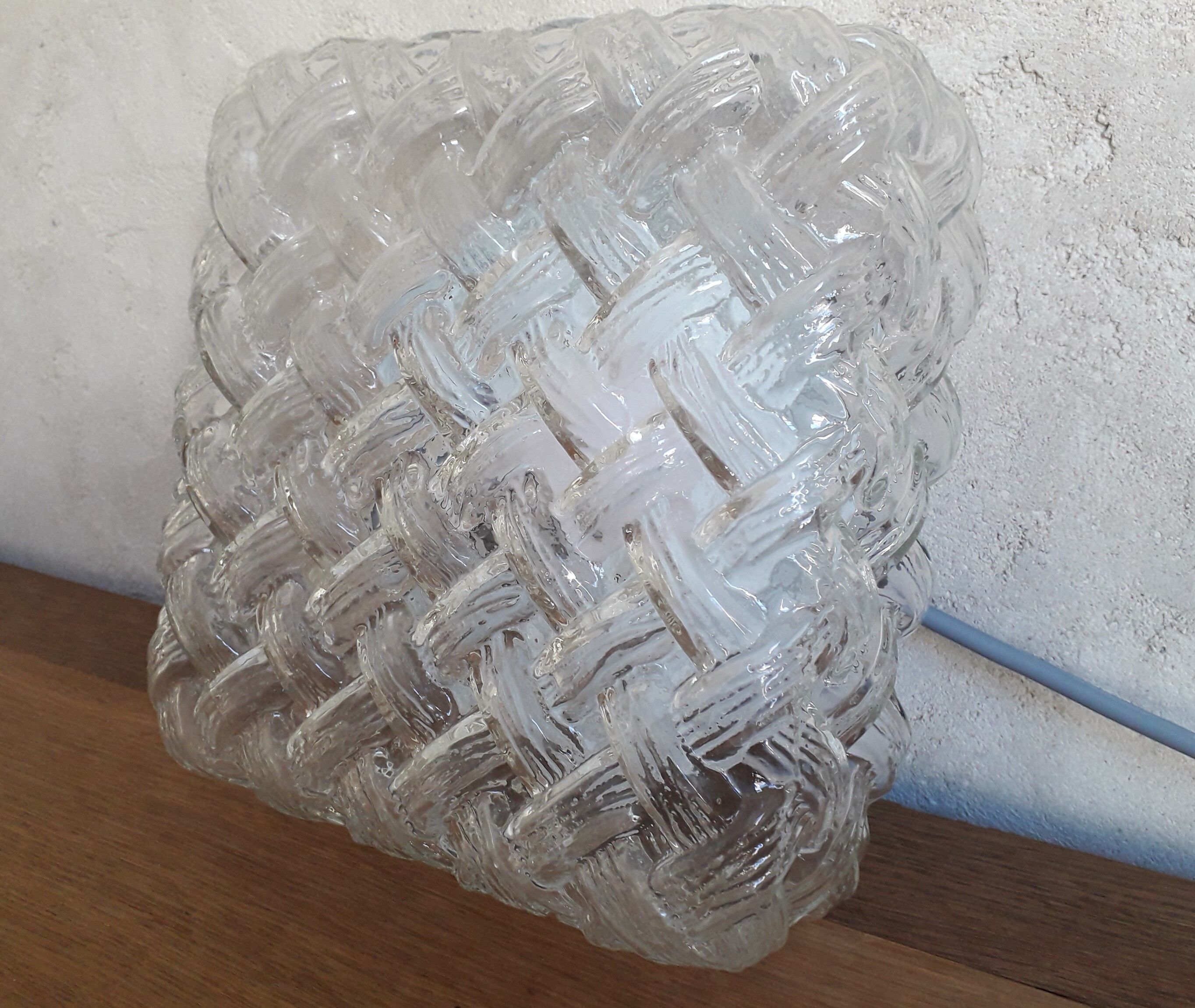 Plafonnier en verre vintage