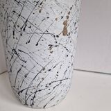 Painted Terracotta Vase with Graphic Pattern