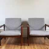 Pair of vintage Scandinavian teak armchairs from the 1960s