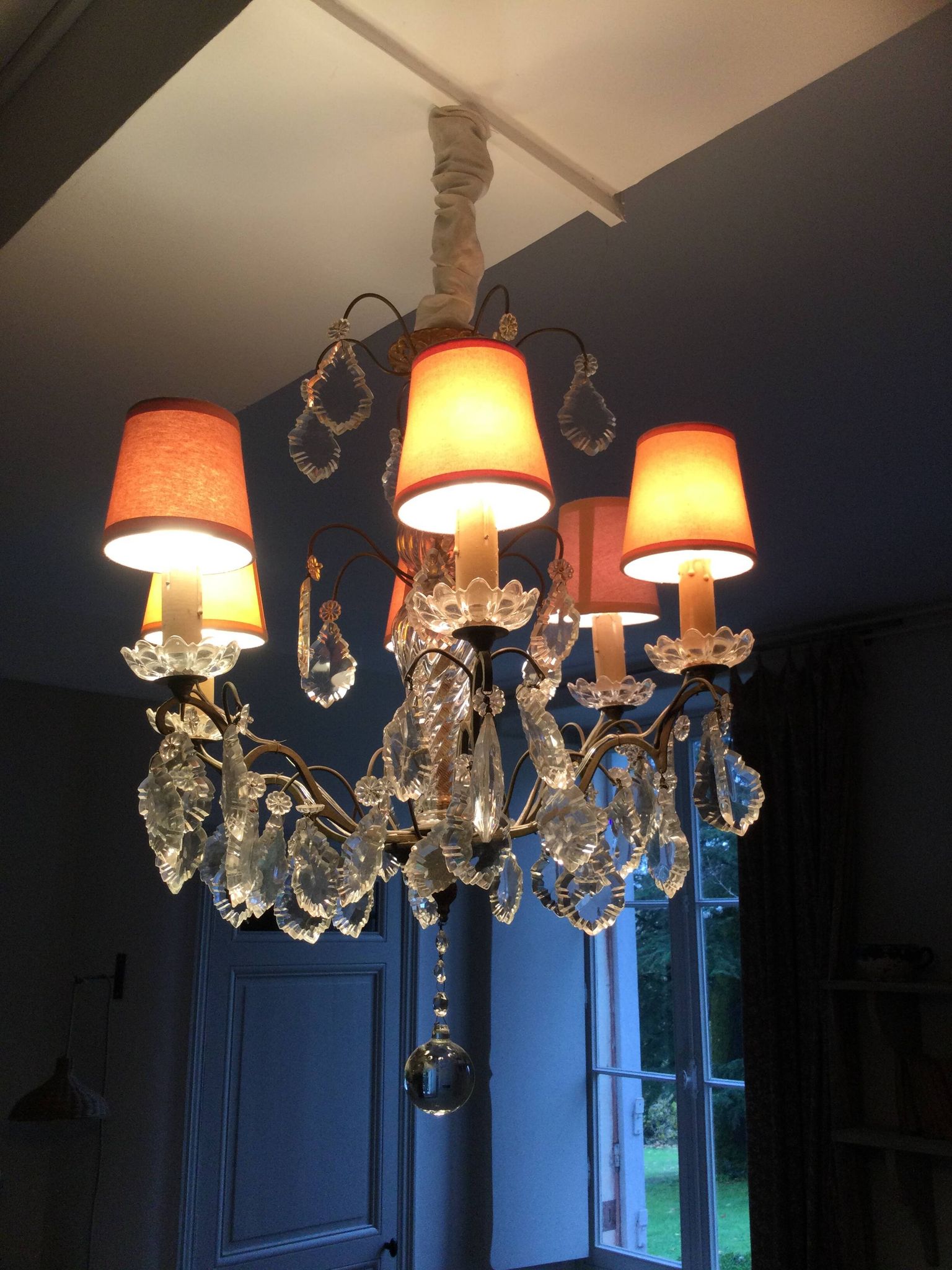 Antique chandelier with tassels