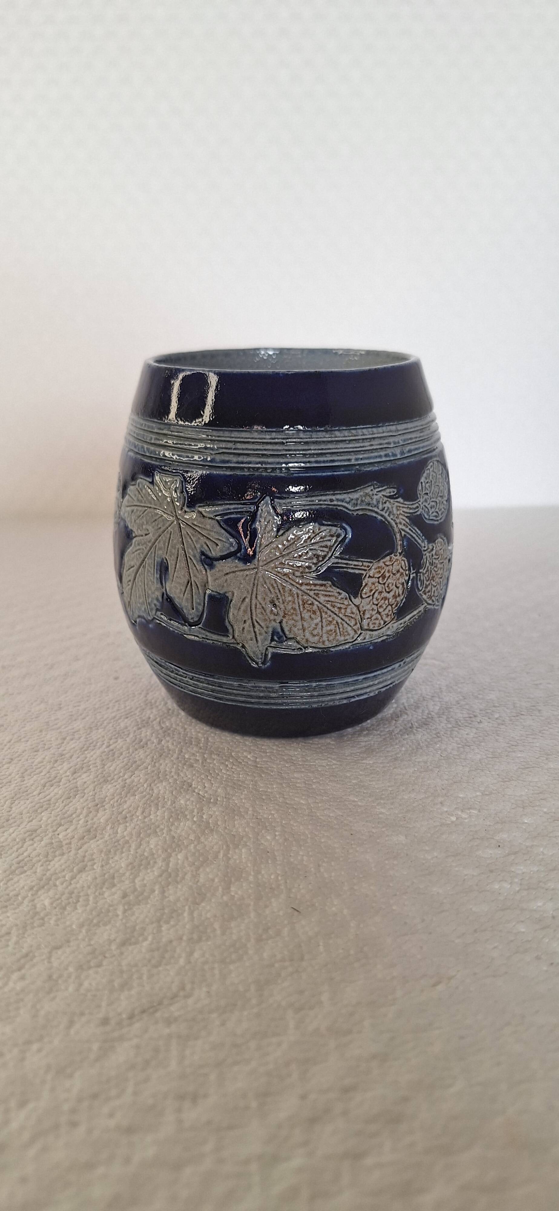 Genuine Alsace stoneware mug signed