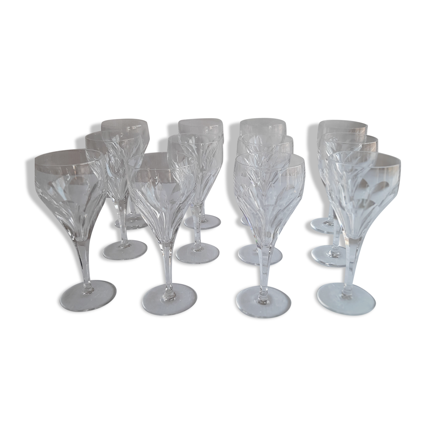 12 Milano Villeroy and Boch crystal walking glasses