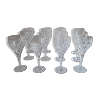 12 Milano Villeroy and Boch crystal walking glasses