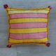 Moroccan yellow Berber cushion handmade 42x44 cm