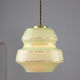 Mid-century Green Glass & Brass Pendant Lamp