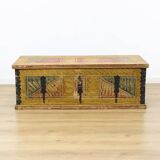Antique painted folk art wedding chest