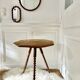 turned wooden side table