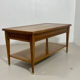 Table basse vintage en chêne année 70