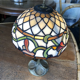 Lamp signed Georges Leleu era Art Nouveau Tiffany hat
