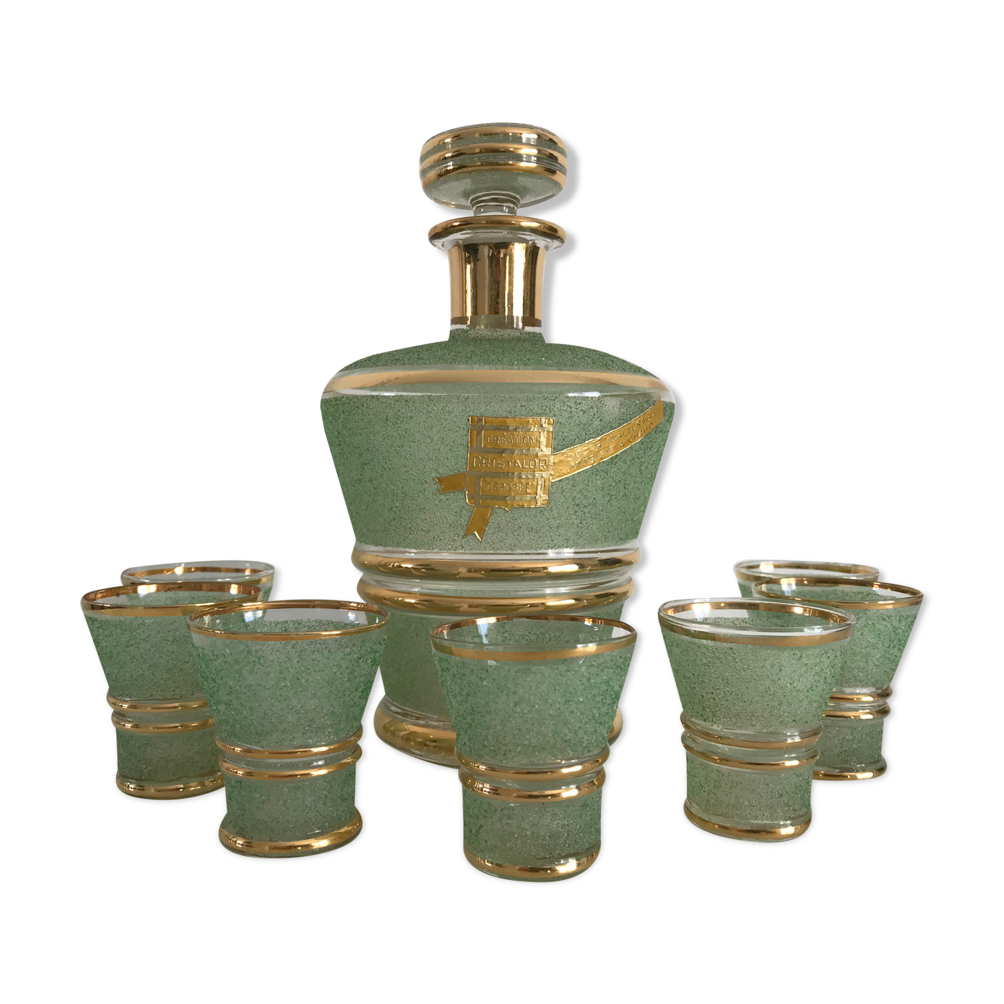 Service à liqueur Cristalor carafe et 7 verres