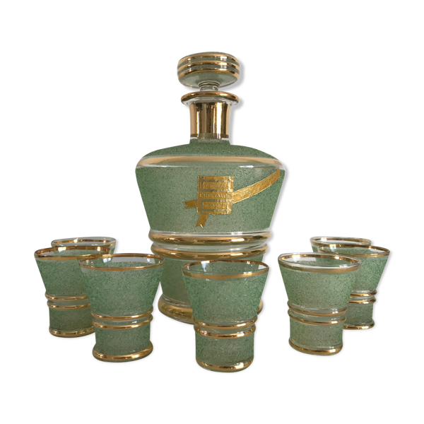 Service à liqueur Cristalor carafe et 7 verres - Bon état sur Selency