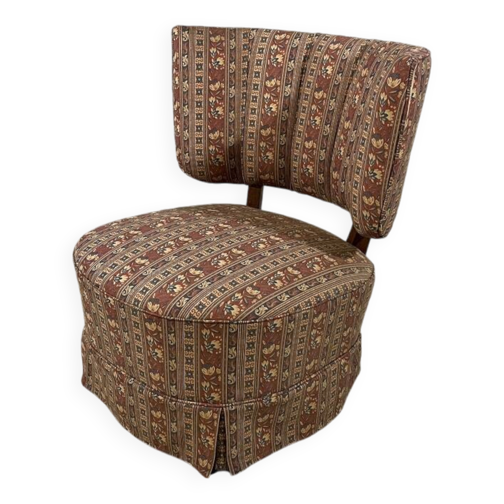 Chauffeuse scandinave en tissu, années 1950