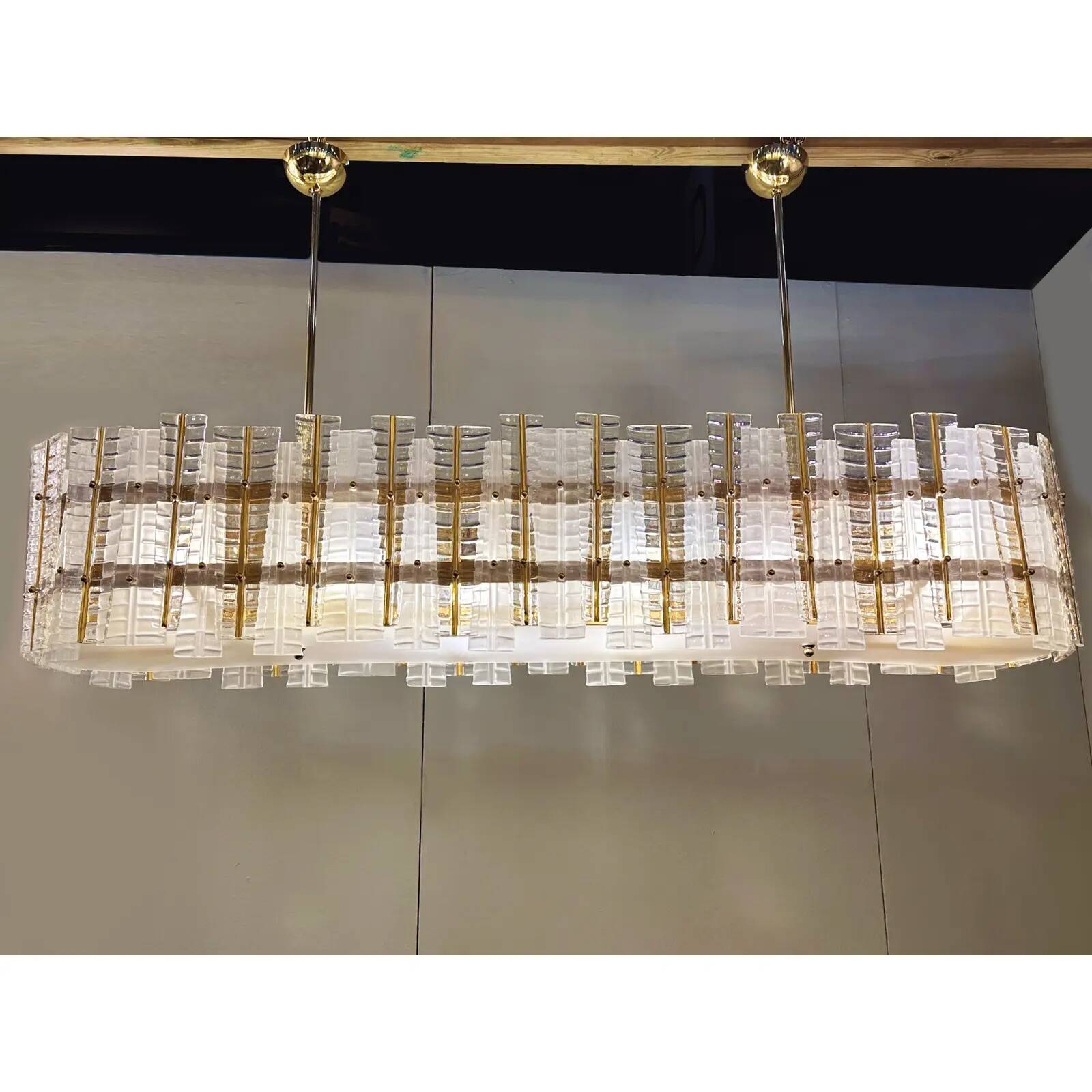Chandelier en verre de Murano doré tropical moderne italien de luxe par Simoeng