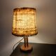 Wooden table lamp with wool lampshade