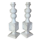 Pair of white candlesticks