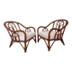 Paire de fauteuils en rotin torsadé 