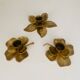 Set of 3 old brass candlesticks in the shape of flowers