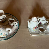 Set of 2 vintage doll coffee sets