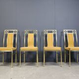 Chaises de salle à manger vintage en laiton de Belgochrom, années 1970