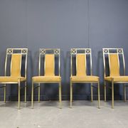 Vintage brass dining chairs by Belgochrom, 1970s