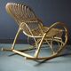 Rocking chair in vintage rattan from Rohe Noordwolde