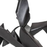 Jean Campa. Geometric sculpture in polished metal. 1980s.