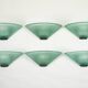 Set of six De Majo sconces in thick green murano glass. Italy 1980s