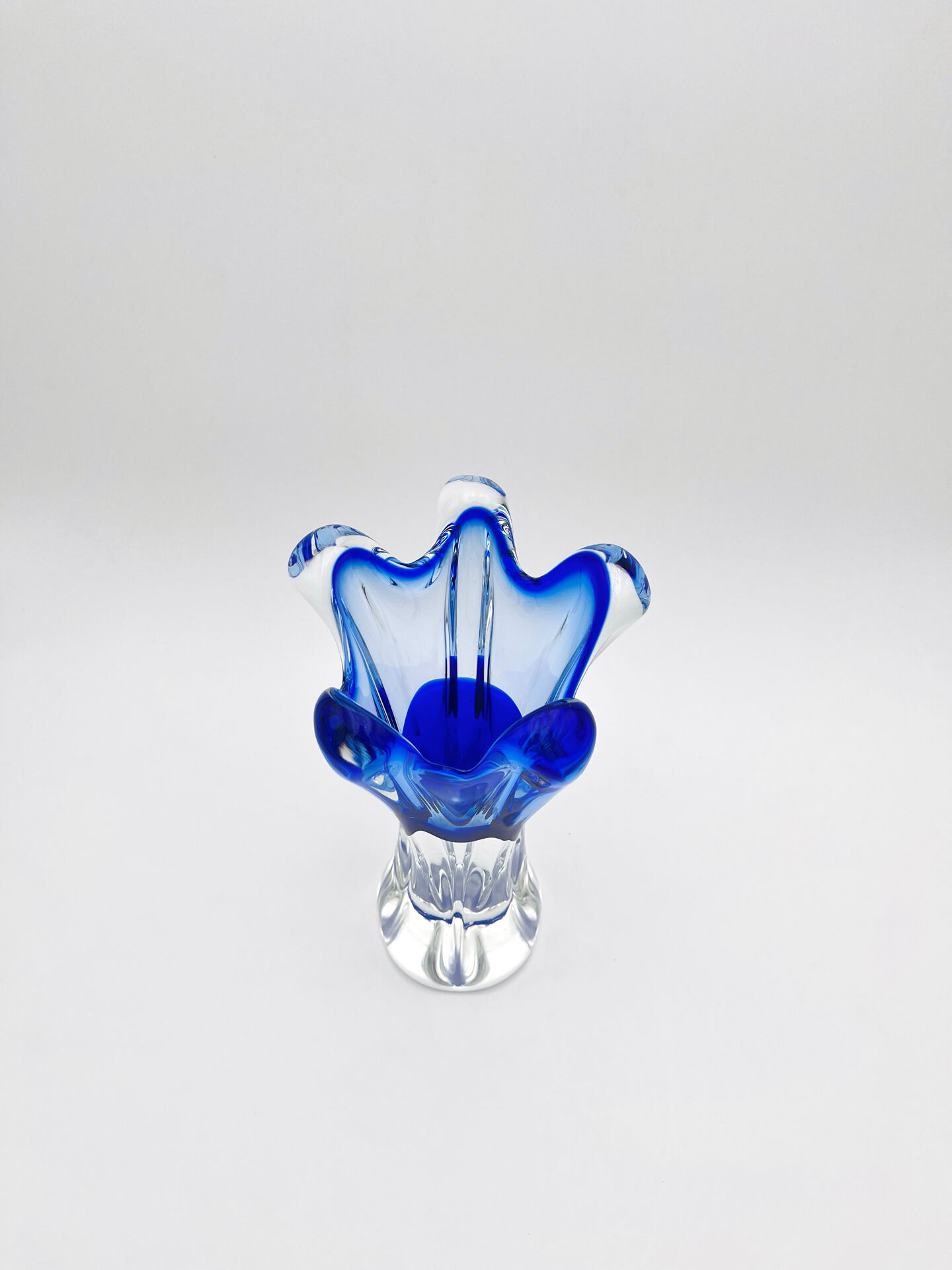 Sculptural vase - Josef Hospodka Chribska - Sommerso Blue - 1960
