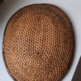Rattan and brass basket