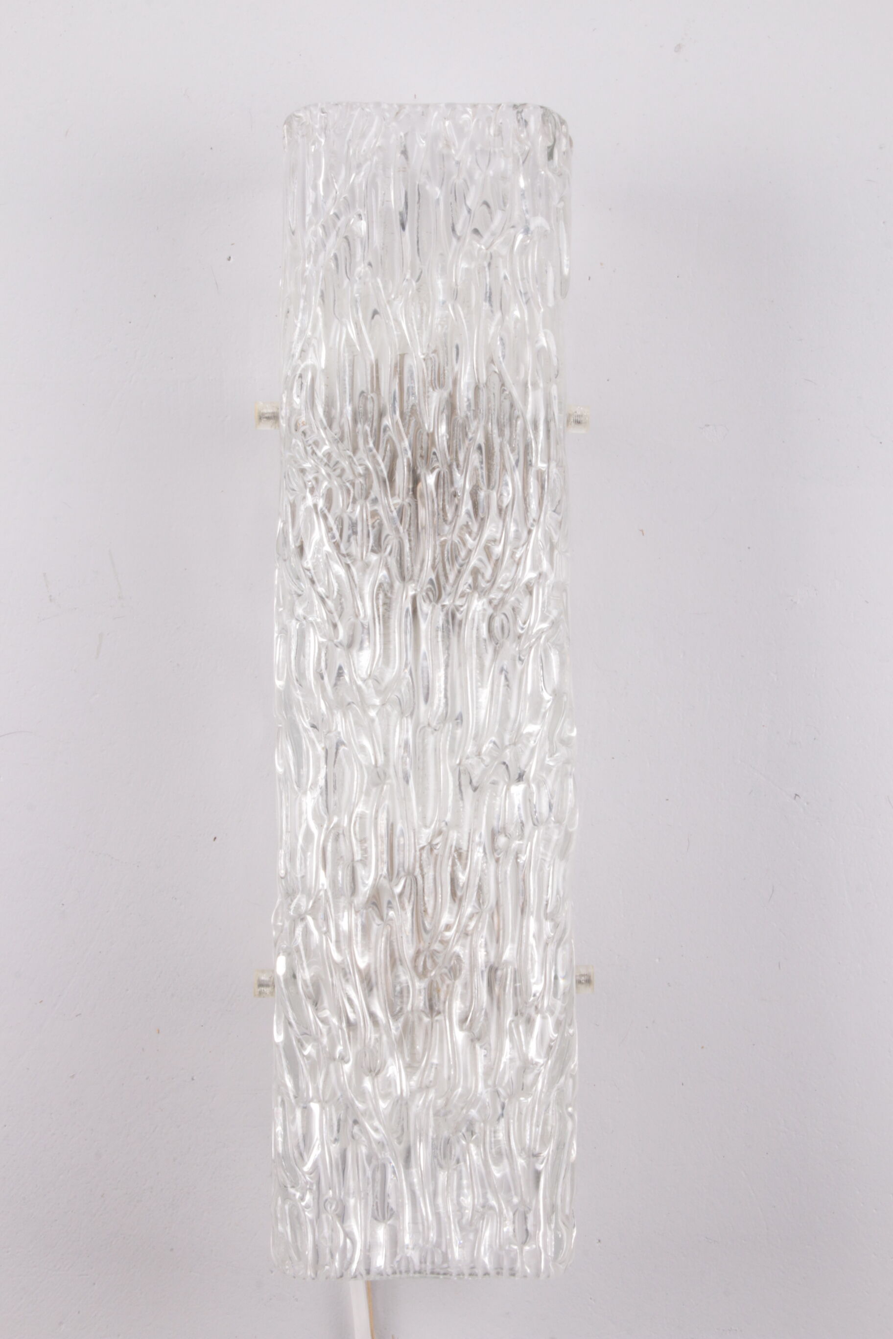 Elongated wall lamp by Kaiser Leuchten with bubble glass 1960s