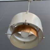 Metal, white and brass color pendant lamp by VEB 1960s