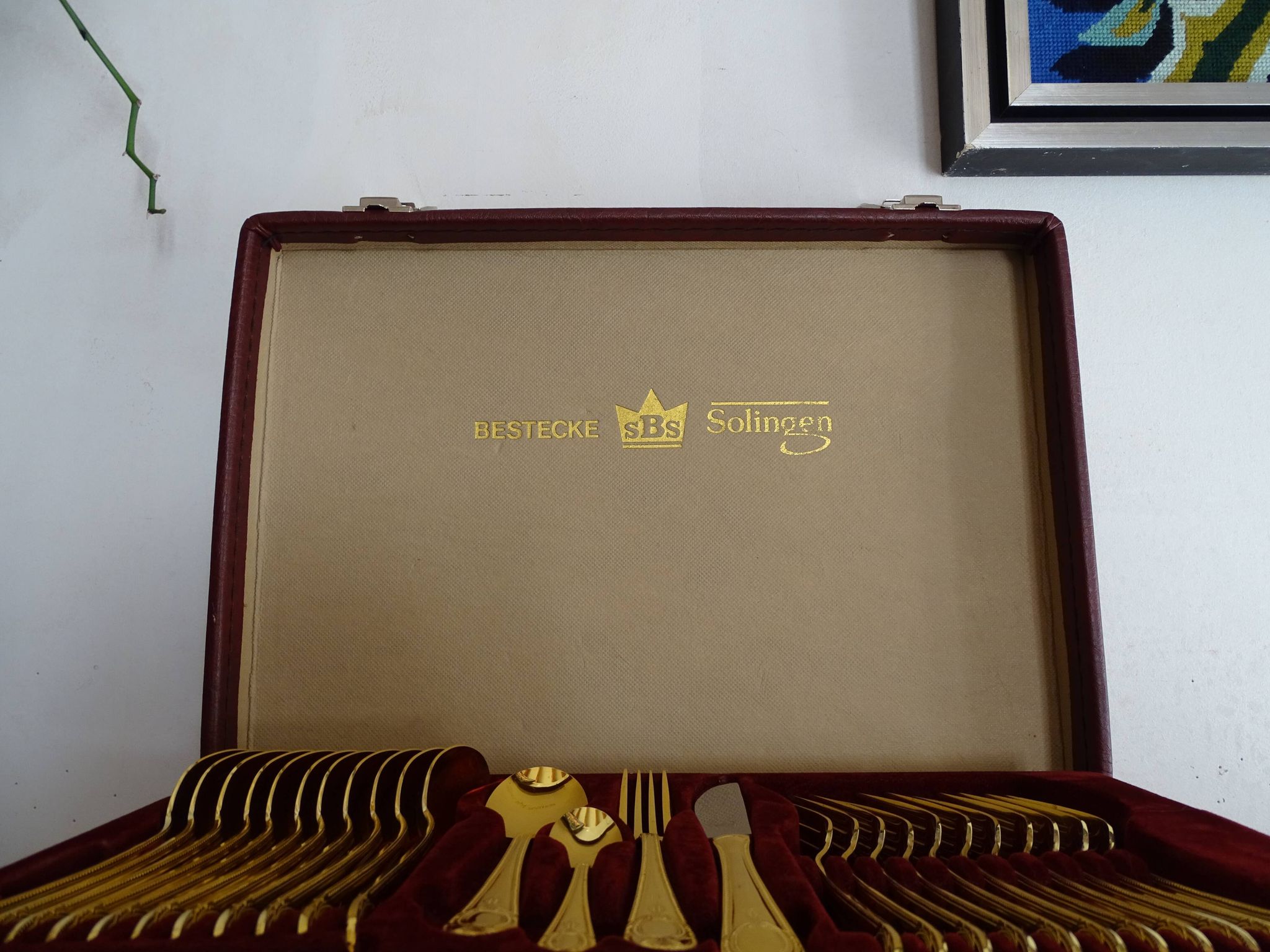 Ménagère Bestecke Solingen 70 pieces gold plated 24 carat for 12 people
