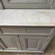 Gray patinated kitchen cabinet