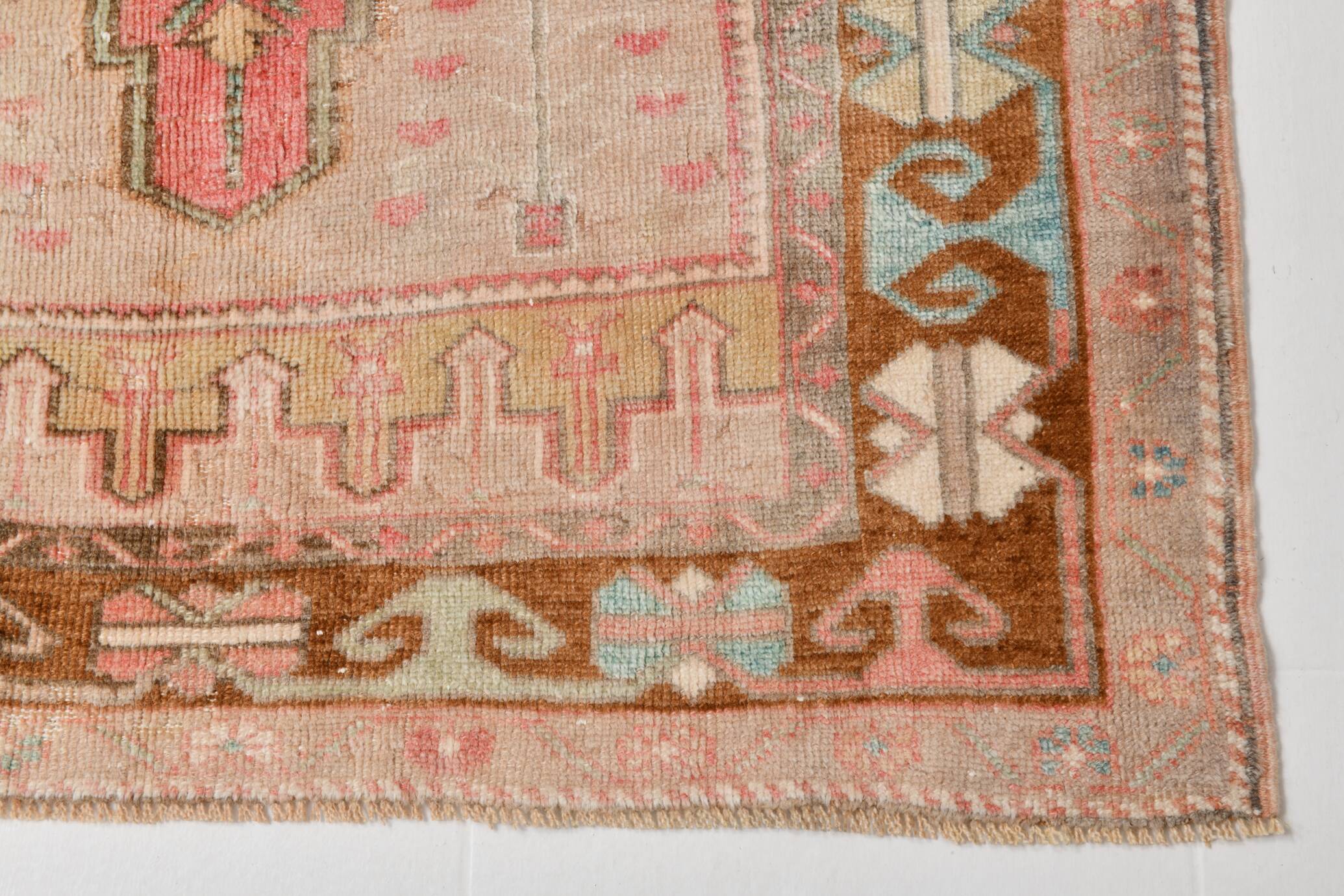 4x7 Pink & Brown Persian Area Rug 118x210Cm SK 22164
