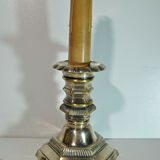 Candle holder pique candle candle old 19 century bronze silver mounted foot lamp