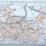 Kortrijk, small old map, vintage 1910