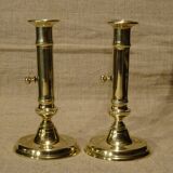 Pair of old torches candlesticks with binet Louis Philippe XIX ème Ht 20 cm ref A195/1
