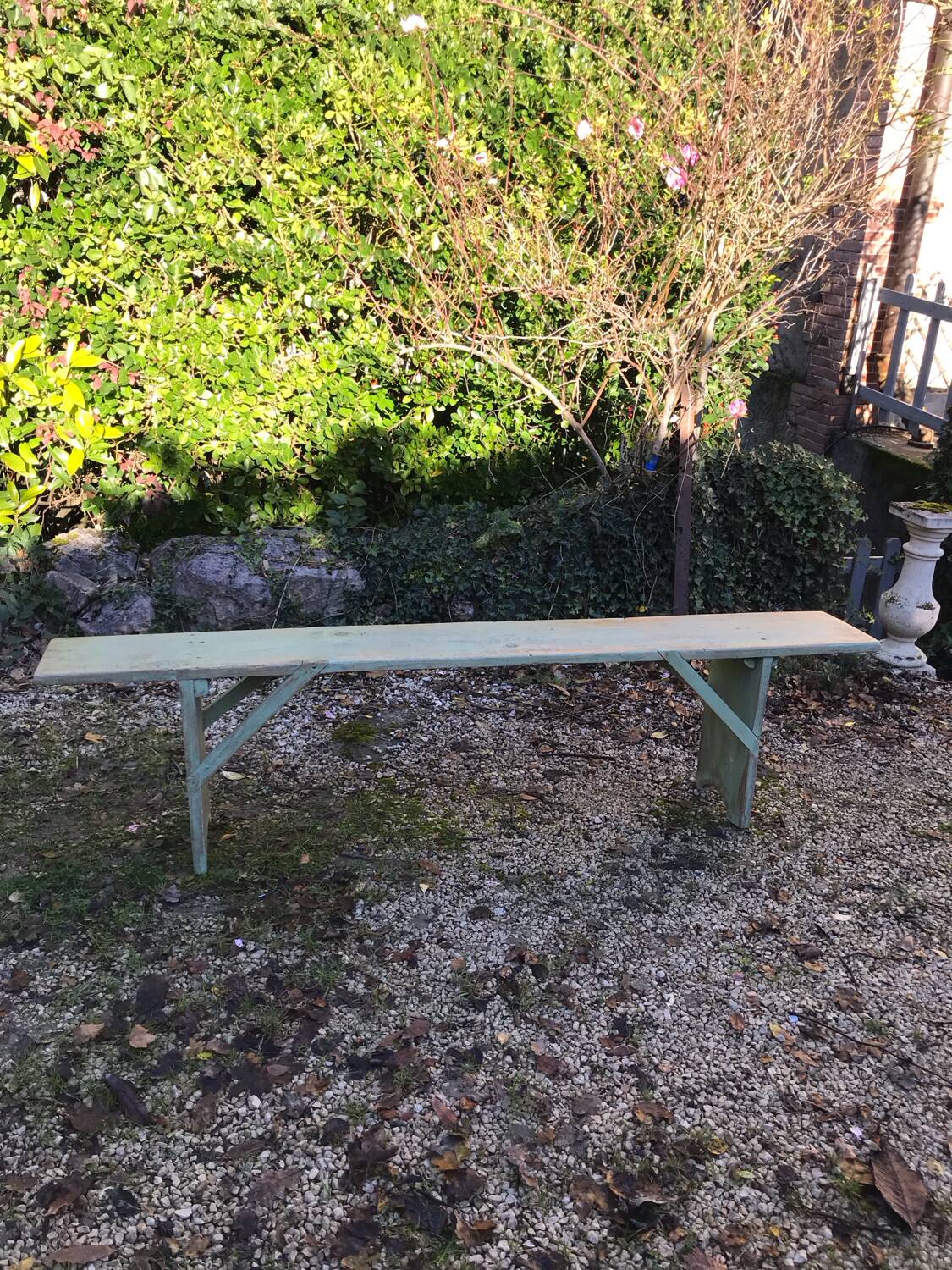 Wooden farm bench