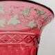 Bohemian red crystal vase decorated with vine leaves, 19th century