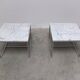 Pair of Carrara marble & chrome coffee or side tables, 1970s