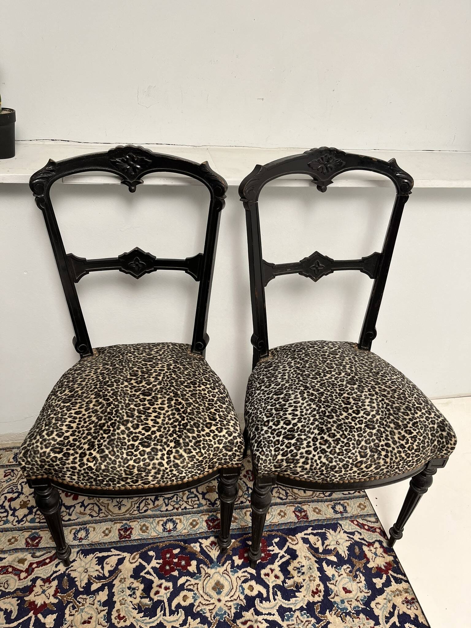 Pair of upholstered Napoleon 3 style chairs