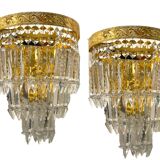 Extra Large Crystal Sconces Set of 2