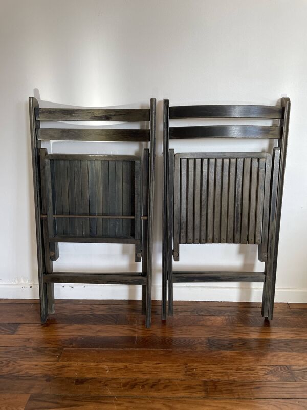 Lot de 2 chaises pliantes anciennes