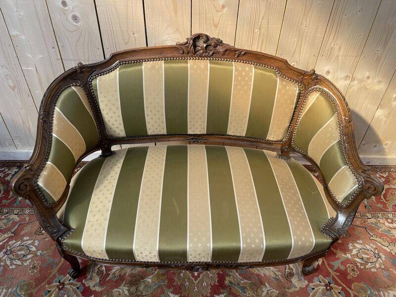 Canapé - Banquette de style Louis XV - Rocaille