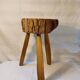 Brutalist tripod stool - French popular craftsmanship from the 20th century